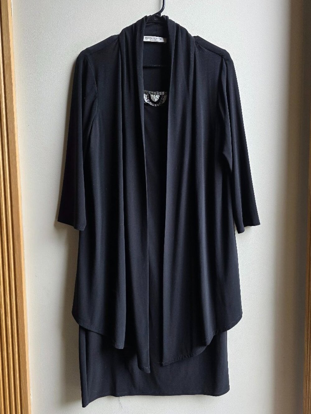 Evan Picone Beaded Black 2-Piece Dress Size 16